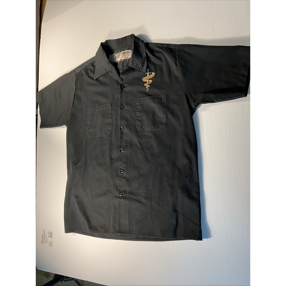 VTG Orange County Choppers Large Mechanics Black Button Upshirt Sleeve Shirt EUC